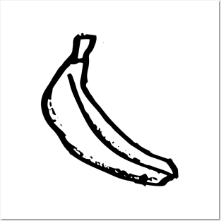 Banana Doodle Black Posters and Art